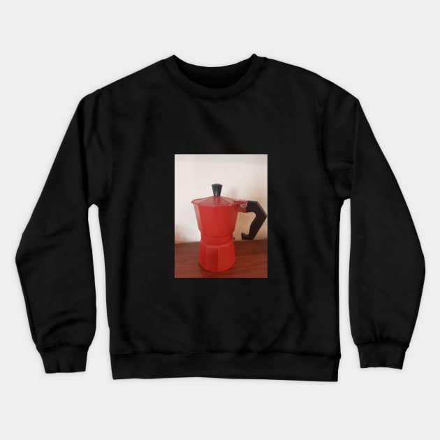 Red Moka Pot Crewneck Sweatshirt by Stephfuccio.com